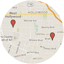 Map: Fairfax Avenue to Virgil Avenue