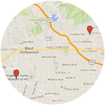 Map: Vermont Avenue to La Cienega Boulevard