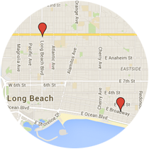 Map: Long Beach Boulevard to East Broadway