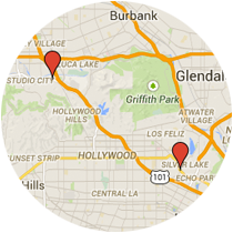 Map: Sunset Boulevard to Ventura Boulevard