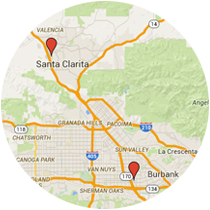 Map: Valencia Boulevard to Burbank Boulevard