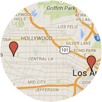 Map: Fairfax Avenue to Grand Avenue