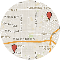Map: Jefferson Boulevard to Eighth Street