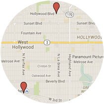 Map: Third Street to Hollywood Boulevard