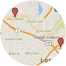 Map: Alpine Street to Santa Monica Boulevard