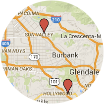 Map: Sunland Boulevard to Normandie Avenue