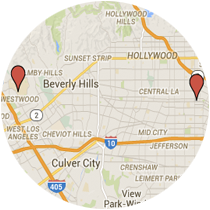 Map: Strathmore Place to Wilshire Boulevard