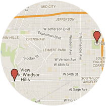 Map: La Brea Avenue to Hoover Street