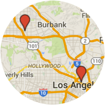 Map: Olvera Street to Chandler Boulevard