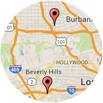 Map: National Boulevard to Burbank Boulevard