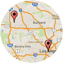 Map: Flower Street to Van Nuys Boulevard