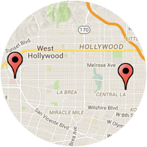 Map: Beverly Boulevard to Wilton Drive