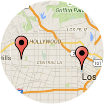 Map: La Brea Avenue to Alvarado Street