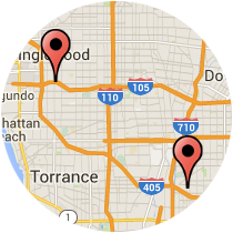 Map: Acacia Street to Long Beach Boulevard
