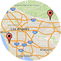 Map: Rosecrans Avenue to Sierra Madre Avenue
