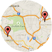 Map: Colorado Blvd to Hollywood Blvd