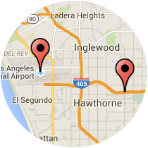 Map: World Way to Crenshaw Boulevard