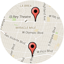 Map: La Brea Avenue to Wilshire Boulevard