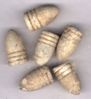 Union .58 caliber Minié Ball bullets, which would have been shot out of a Civil War rifle