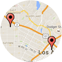 Map: Olive Street to Beverly Boulevard