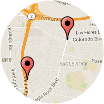 Map: Eagle Rock Boulevard to Wawona Street