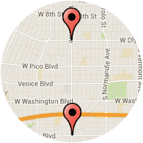 Map: Olympic Boulevard to Adams Boulevard