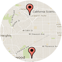 Map: Martin Luther King Blvd to Crenshaw Blvd