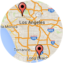 Map: Orange Avenue to Hollywood Boulevard