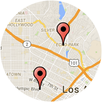Map: Alvarado Street to Olympic Boulevard