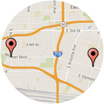 Map: Whittier Blvd to Indiana St