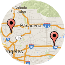 Map: Eagle Rock Blvd to Santa Anita Ave