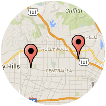 Map: 3rd Street to Hollywood Boulevard