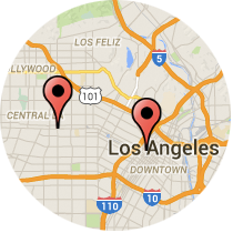 Map: Grand Avenue to Wilshire Boulevard