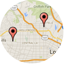 Map: Sunset Boulevard to Fairfax Avenue