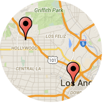 Map: 7th Street to Hollywood Boulevard