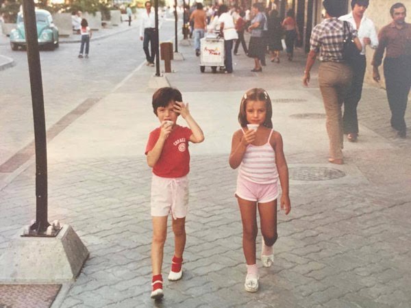 Guidi Venezuela with cousin on street