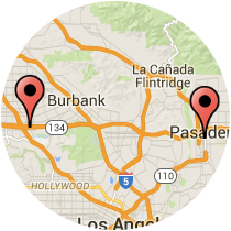 Map: Del Mar Boulevard - Cahuenga Boulevard