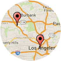 Map: Grand Avenue to Lankershim Boulevard
