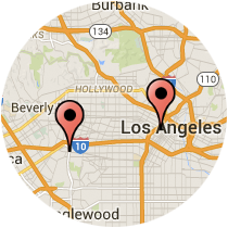 Map: Flower Street - La Cienega Boulevard