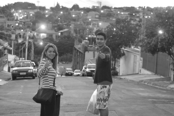 The author's sister-in-law and brother-in-law at the top of their block in Hortolândia.