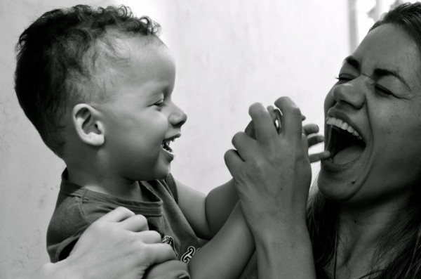 The author's sister-in-law with her son, Matheus.