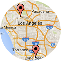 Map: Hollywood Boulevard - 1st Street