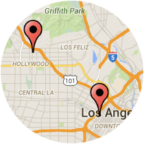 Map: Figueroa Street - Vine Street