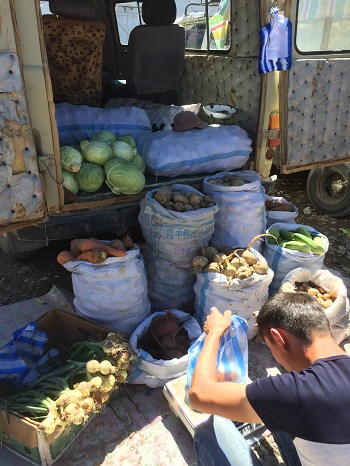 Vegetables at the market in Olgii.