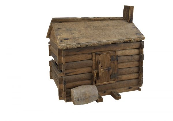 William Henry Harrison model log cabin, carried on a pole in parades by supporters.