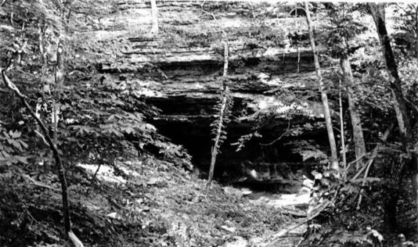 The cave outside Chadwick, Missouri, where the Christian County Bald Knobbers would hold their meetings. Courtesy of the Route 66 Museum and Research Center, Lebanon, Missouri.