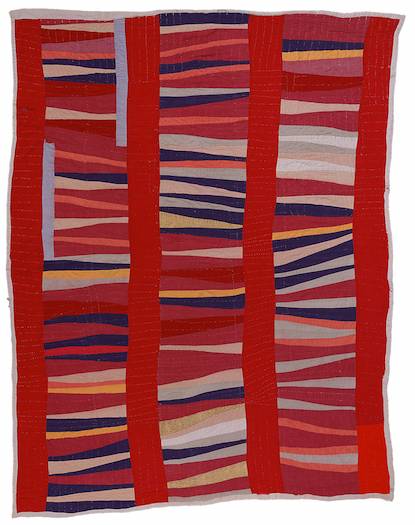Jessie T. Pettway, Bars and string-pieced column; 1950s; Cotton; 95 x 76 in.; Collection of the Fine Arts Museums of San Francisco. Photo by Stephen Pitkin/Pitkin Studio. Courtesy of the Souls Grown Deep Foundation from the William S. Arnett Collection.