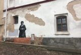 A mural on a wall in the former Jewish ghetto of Vilnius